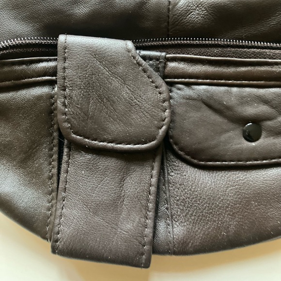 Hip Bag Brown zippers compartments adjustable belt $10 - Picture 2 of 4